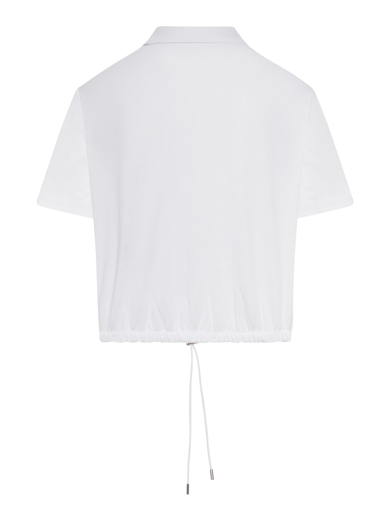 PIQUE POLO SHIRT WITH DRAWSTRING AT THE BOTTOM
