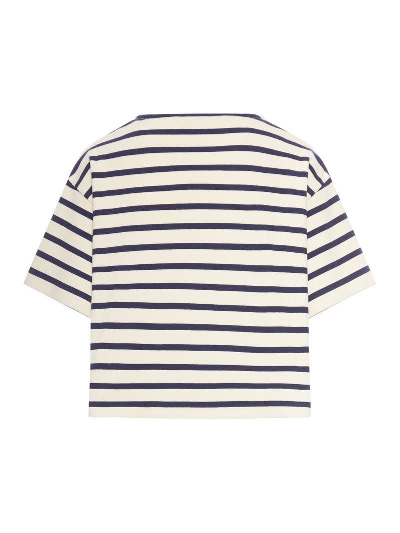 STRIPED CROP T-SHIRT WITH LOGO