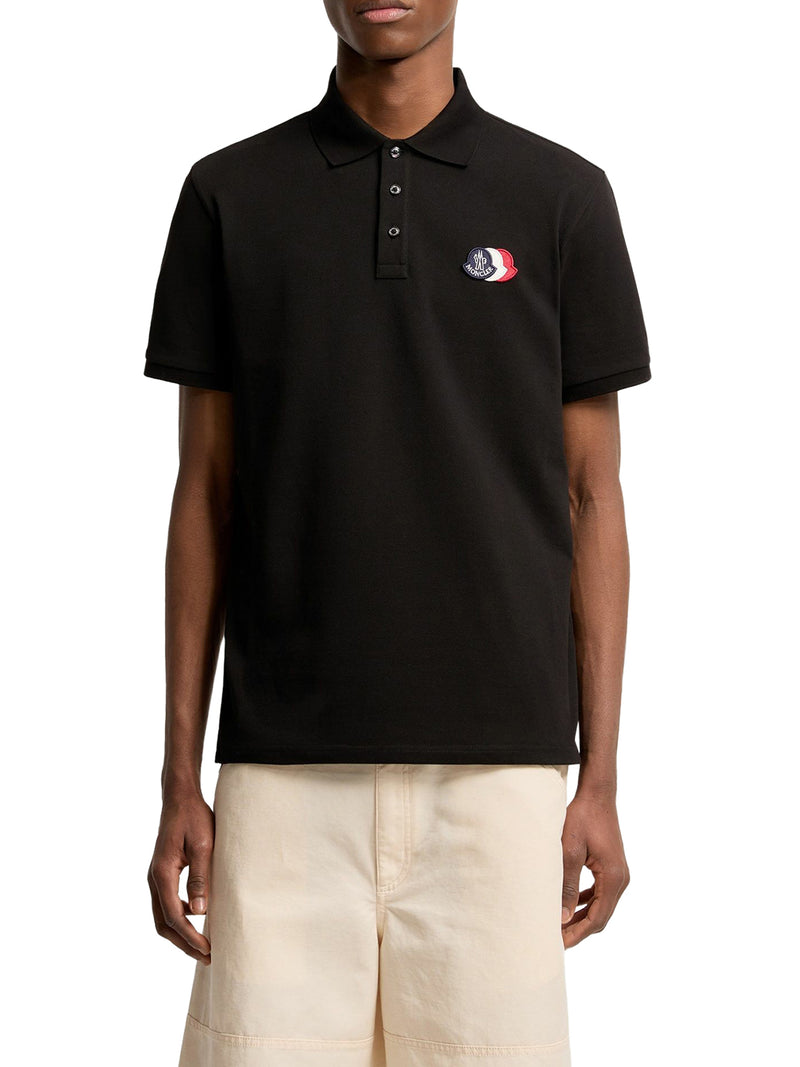 COTTON PIQUET POLO SHIRT WITH LOGO PATCH
