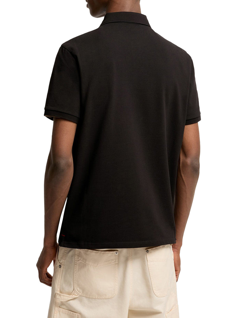 COTTON PIQUET POLO SHIRT WITH LOGO PATCH