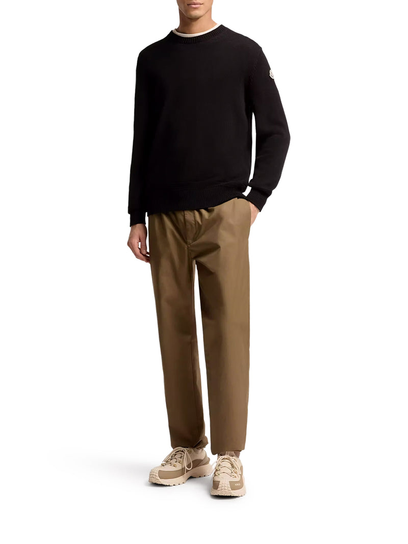 COTTON SWEATER WITH LOGO PATCH