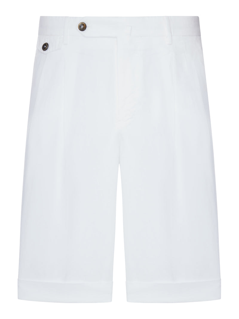 LINEN BLEND BERMUDA SHORTS