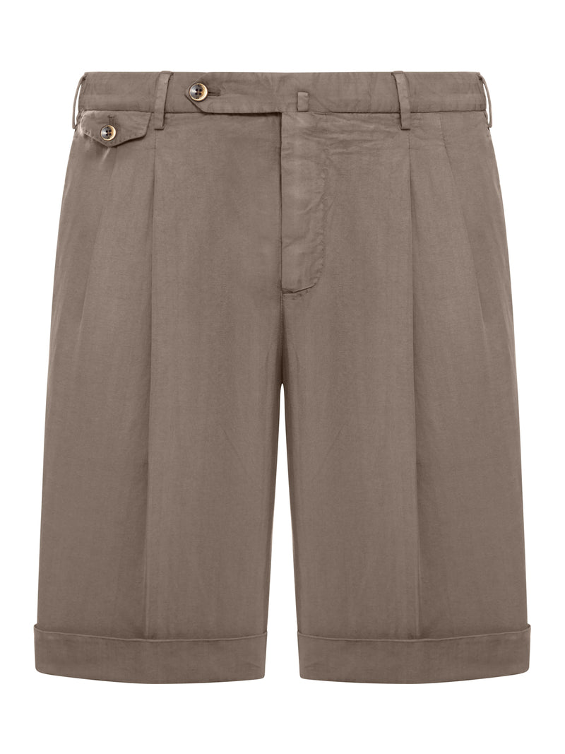 LINEN BLEND BERMUDA SHORTS