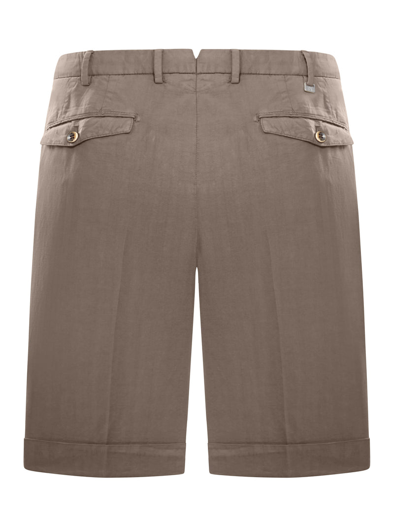 LINEN BLEND BERMUDA SHORTS