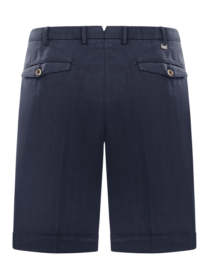 LINEN BLEND BERMUDA SHORTS