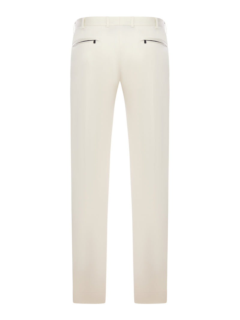 TAILORED COTTON BLEND TROUSERS