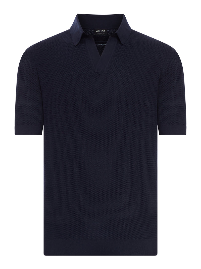 COTTON V-NECK POLO SHIRT