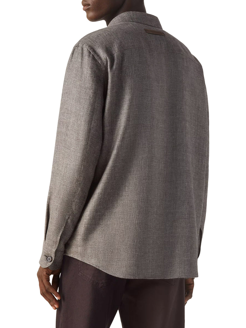 OVERSHIRT IN CASHMERE LINEN AND SILK