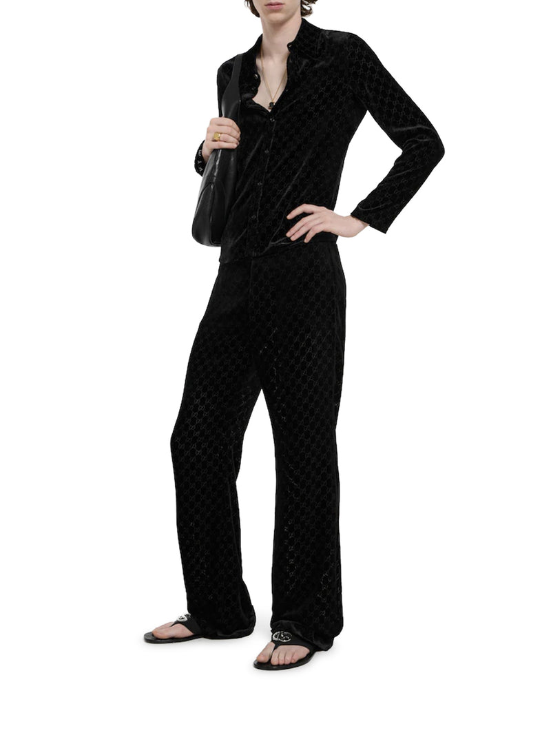 DÉVORÉ GG STRETCH VELVET SHIRT