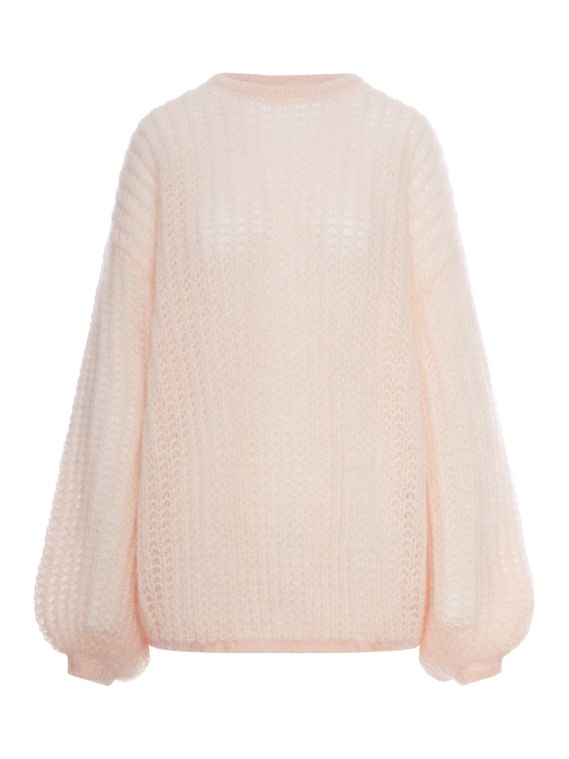 VIRGIN WOOL AND MOHAIR SWEATER WITH WIDE SLEEVES