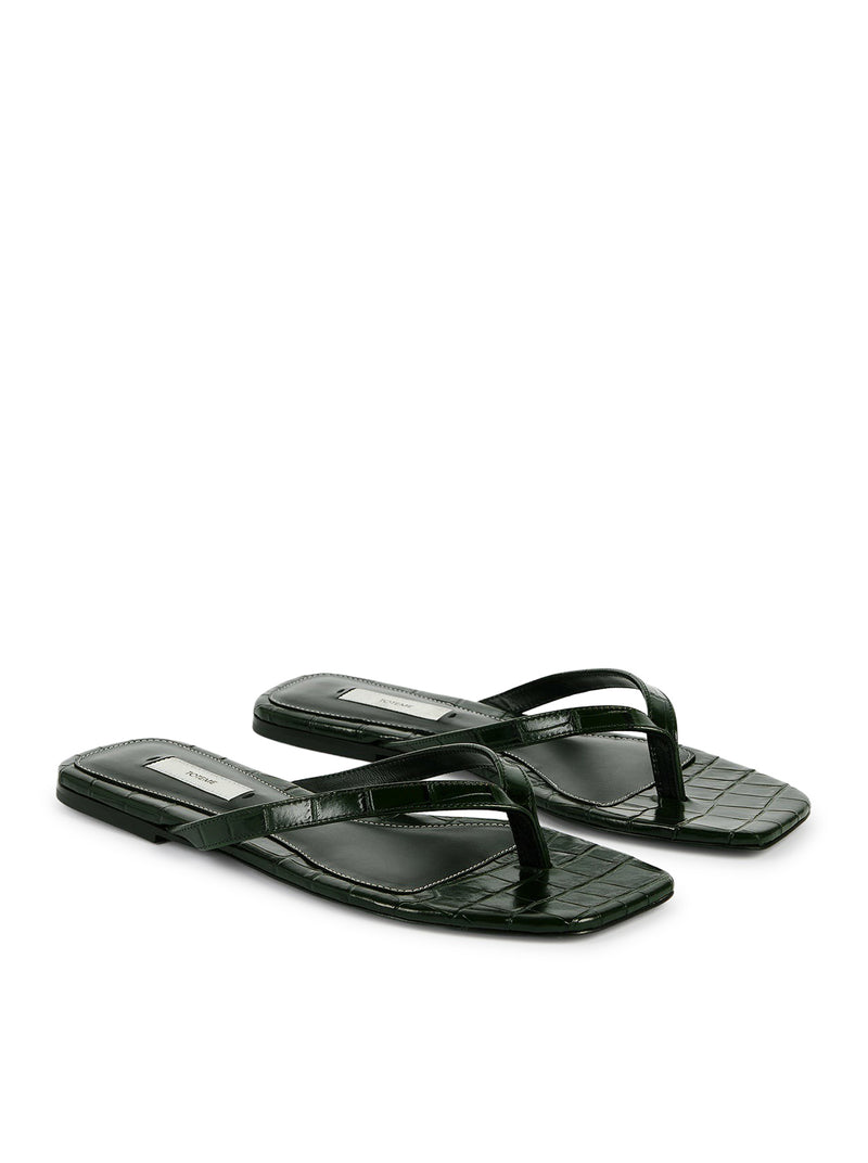 CROCO-EMBOSSED FLIP-FLOPS