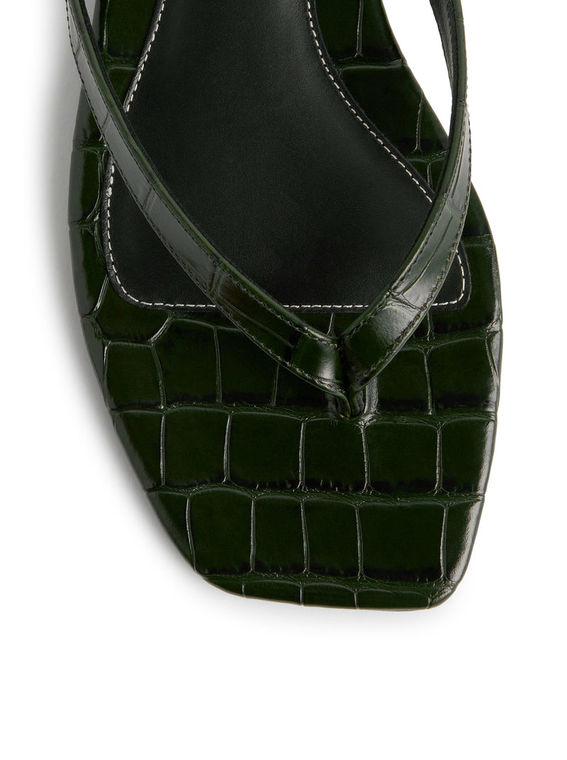CROCO-EMBOSSED FLIP-FLOPS