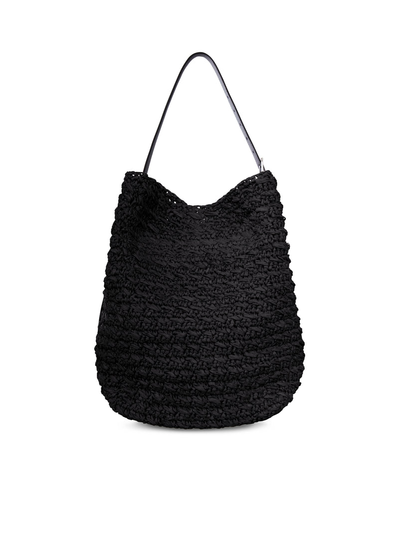 RAFFIA TOTE BAG WITH BELT