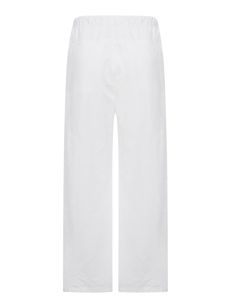 WIDE-LEG LINEN BLEND TROUSERS