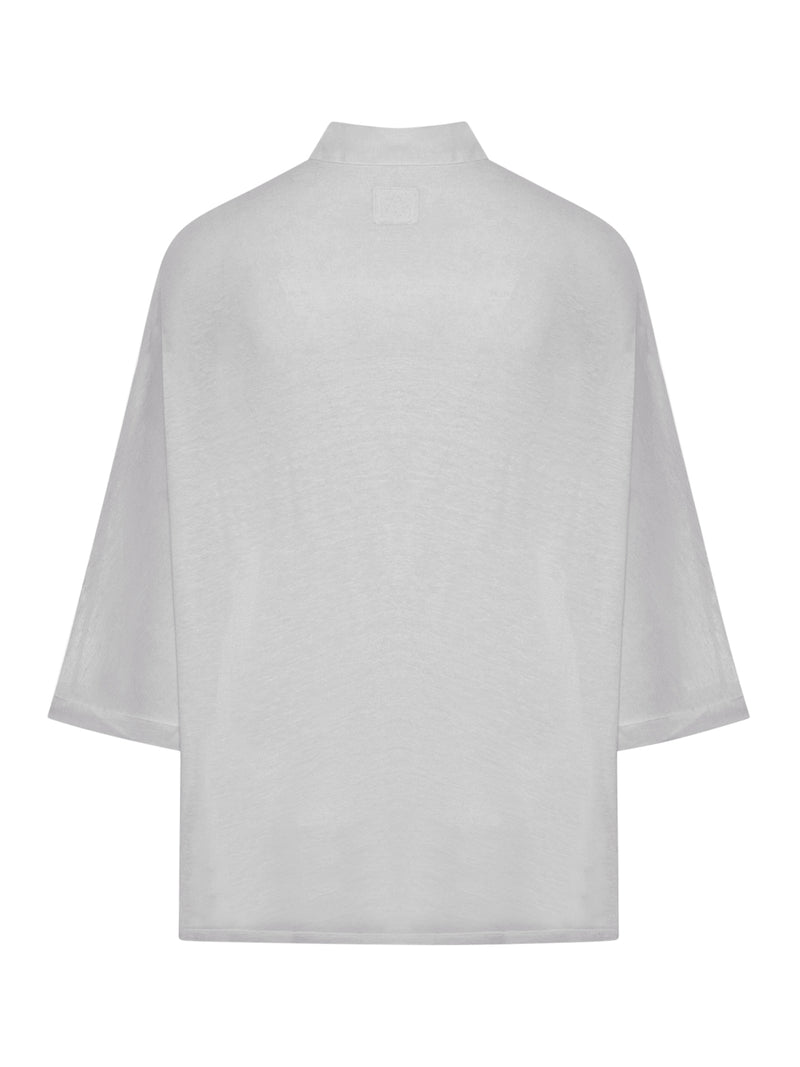 OVERSIZED LINEN SHIRT WITH THREE-QUARTER SLEEVES