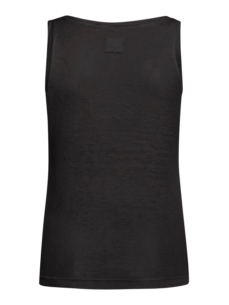 LINEN TOP WITH DEEP NECKLINE