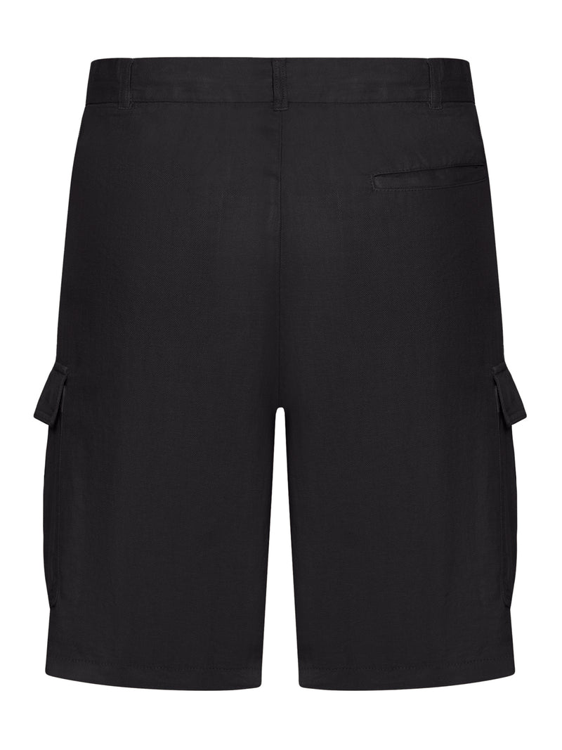 LINEN CARGO BERMUDA SHORTS