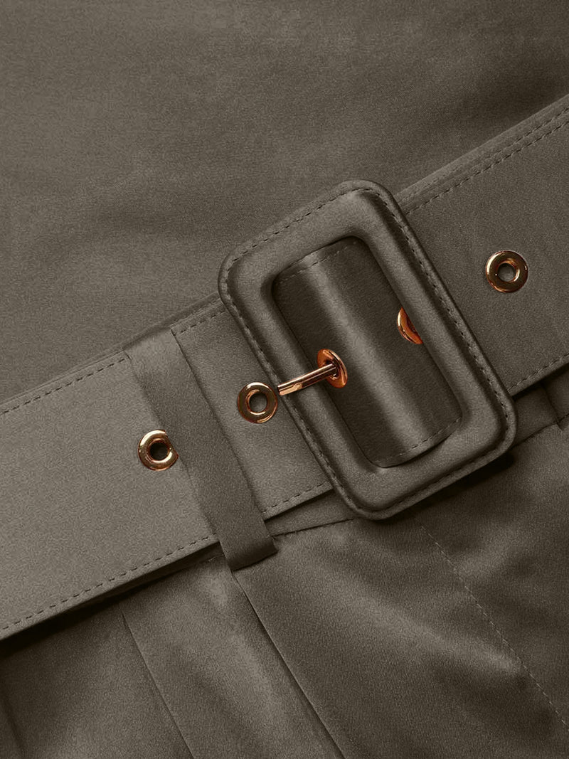 WIDE LEG TROUSERS WITH SILK BELT AND DARTS