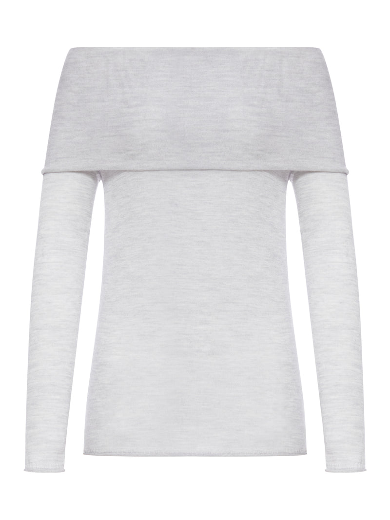 SILK AND CASHMERE BOAT NECK SWEATER