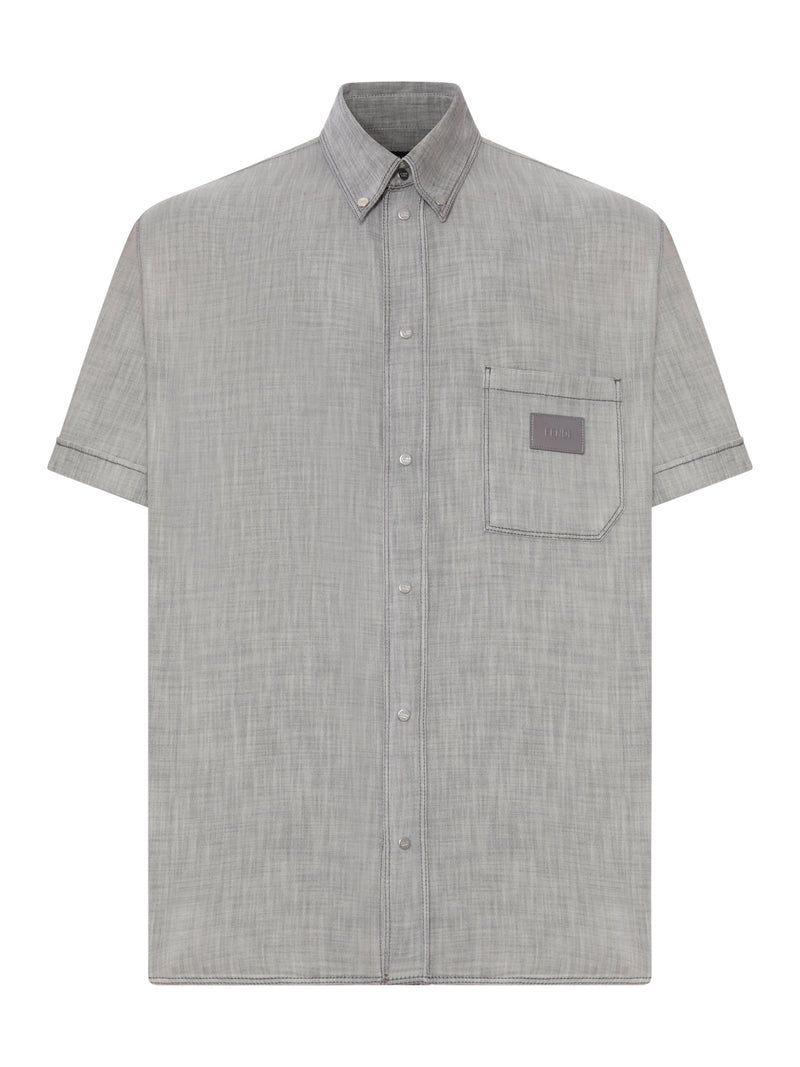 GREY CHAMBRAY BUTTON-DOWN SHIRT