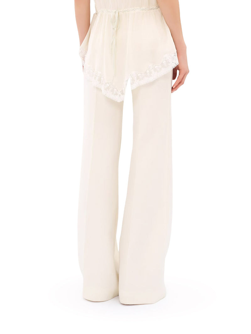 HIGH-WAISTED FLARED TROUSERS IN GRAIN DE POUDRE WOOL