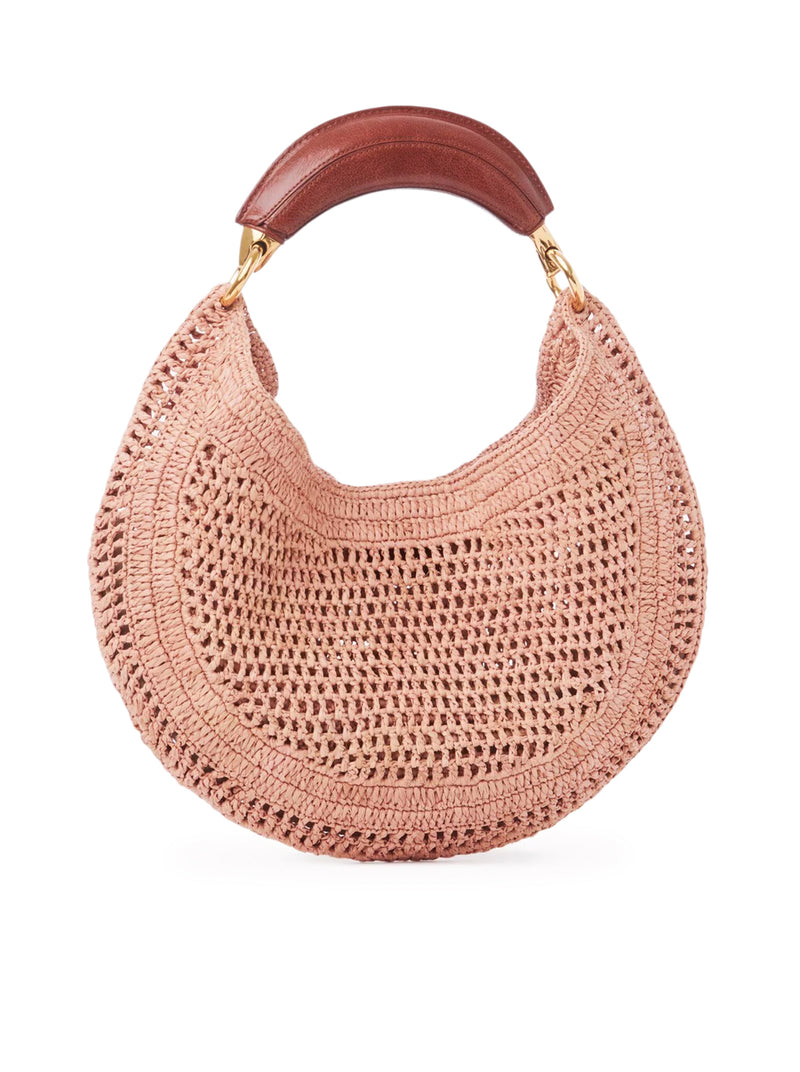 SUMMER BANANA RAFFIA HOBO BAG