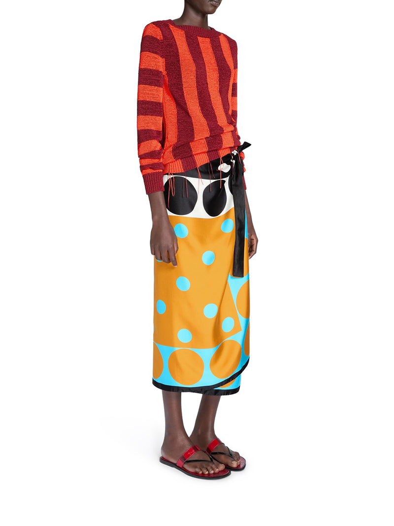 LONG WRAP PENCIL SKIRT