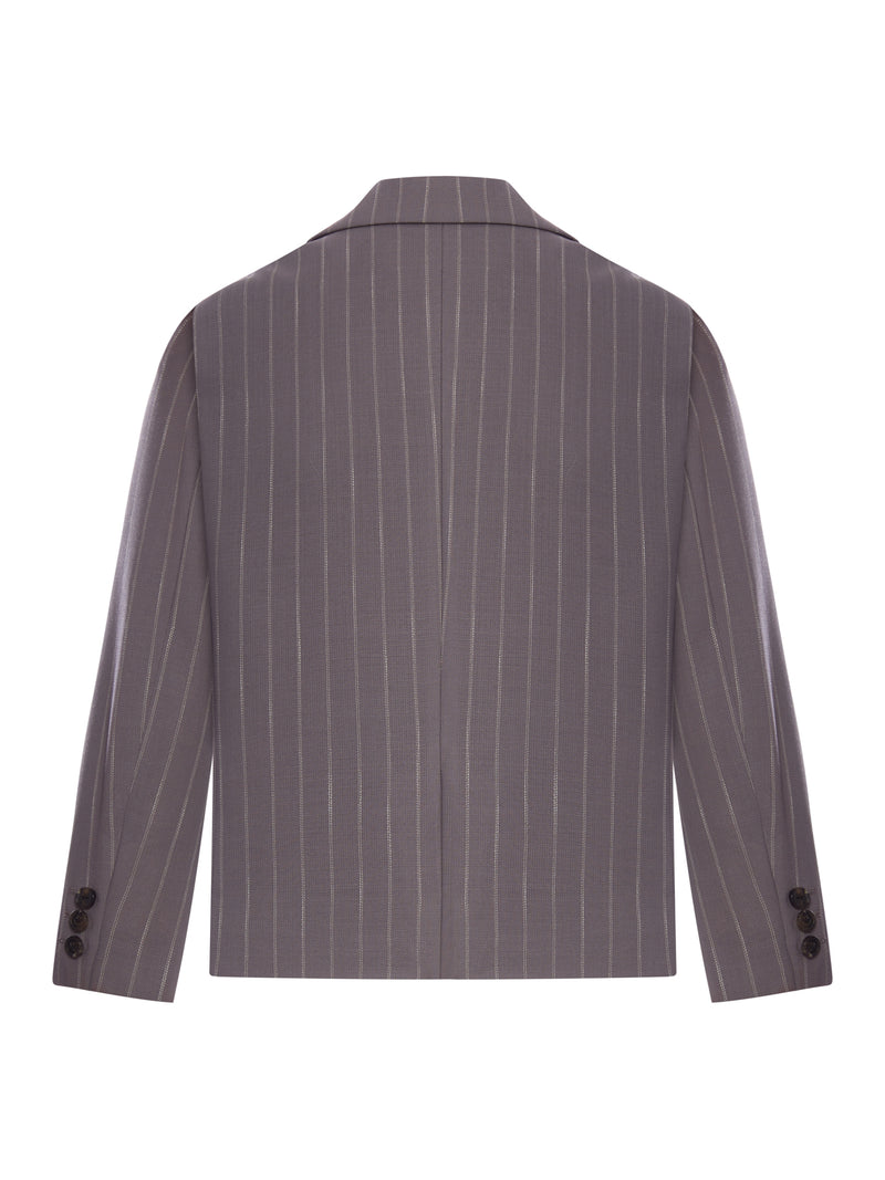 SINGLE-BREASTED PINSTRIPE CROPPED JACKET