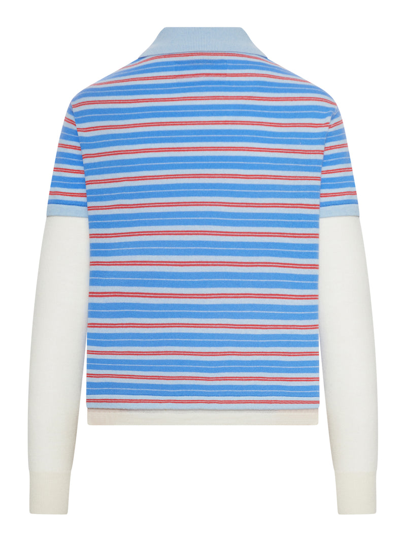 CASHMERE LAYERED RUGBY POLO