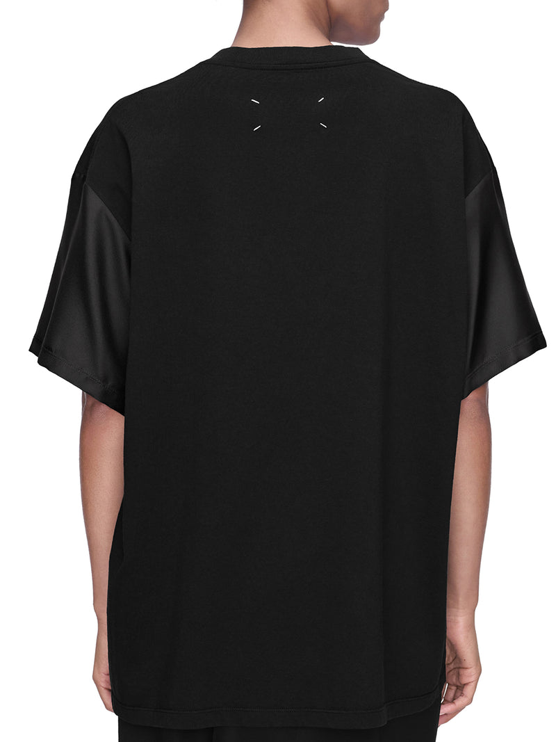 COTTON AND SILK T-SHIRT WITH FLORAL PATTERN