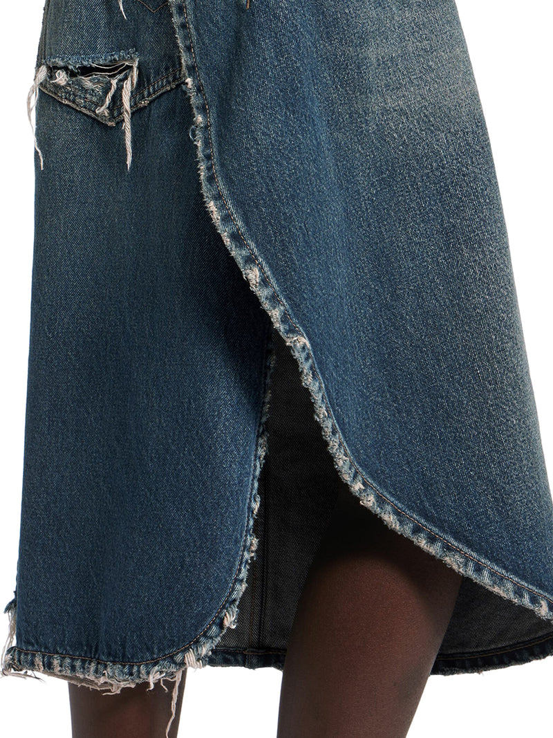 DARK OCEAN DENIM TULIP SHORTS