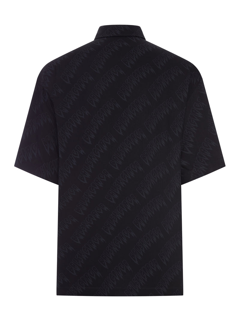 FLUID VISCOSE SHIRT WITH ALLOVER LOGO