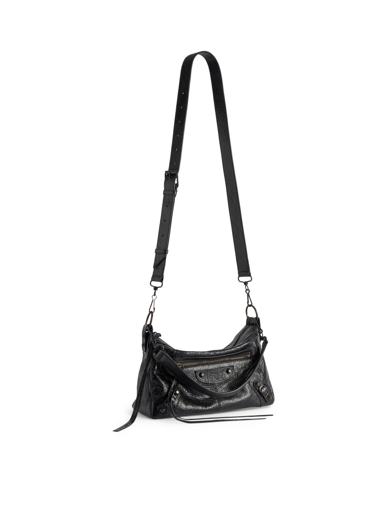 THE CITY SMALL MOTORCYCLE IN BLACK ARENA LAMBSKIN