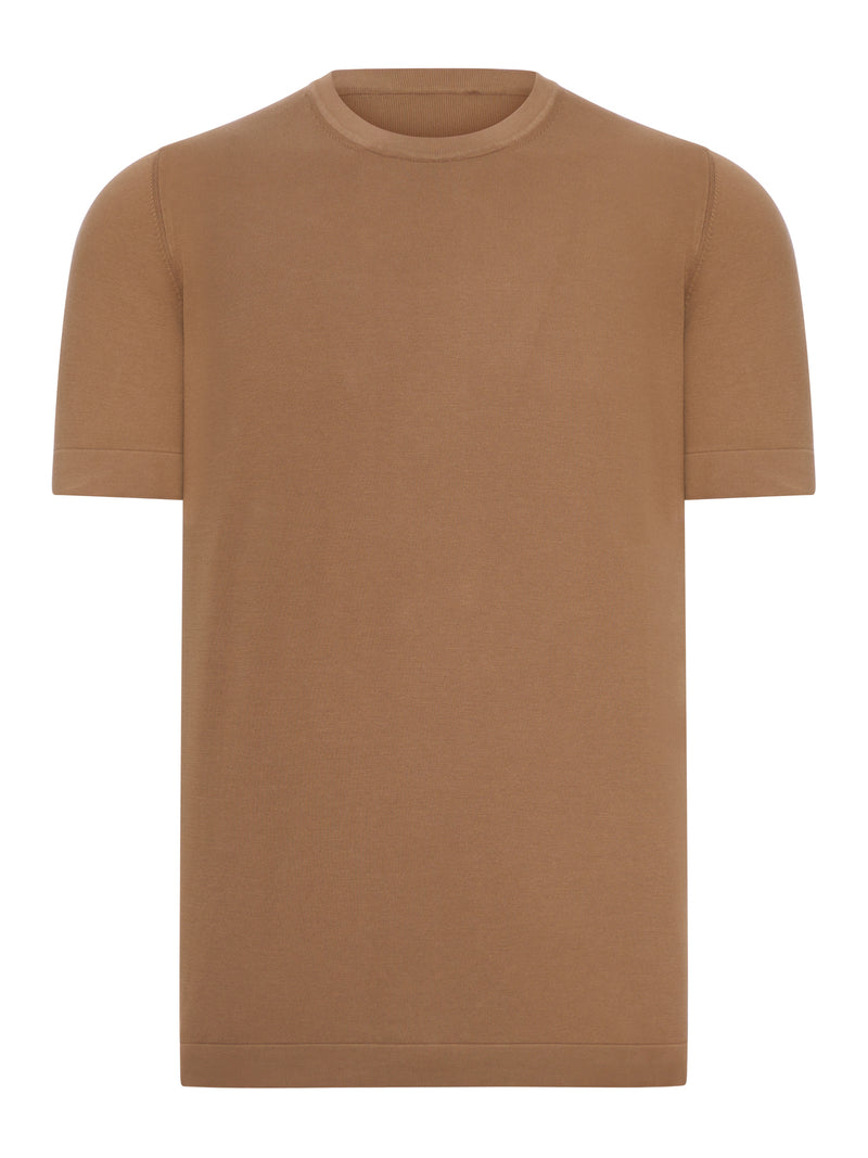 SHORT-SLEEVED COTTON KNITTED T-SHIRT
