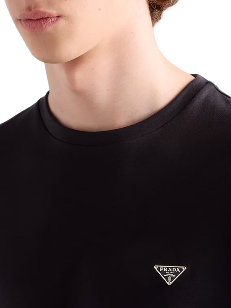 COTTON T-SHIRT WITH LOGO PLAQUE