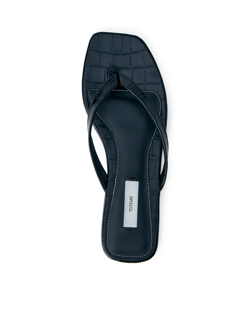 CROCO-EMBOSSED FLIP-FLOPS