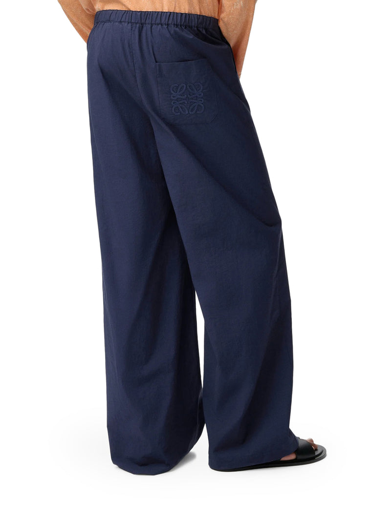 TROUSERS IN LIGHTWEIGHT TEXTURED COTTON POPLIN BLEND