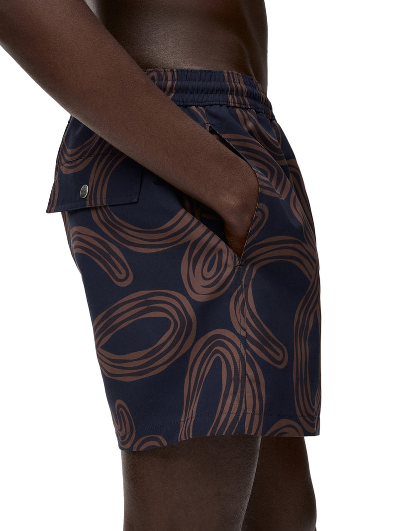 SWIMSUIT IN TECHNICAL FABRIC WITH ALL-OVER ANAGRAM PRINT