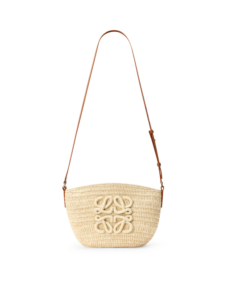 ECLIPSE CLUTCH IN RAFFIA AND CALFSKIN