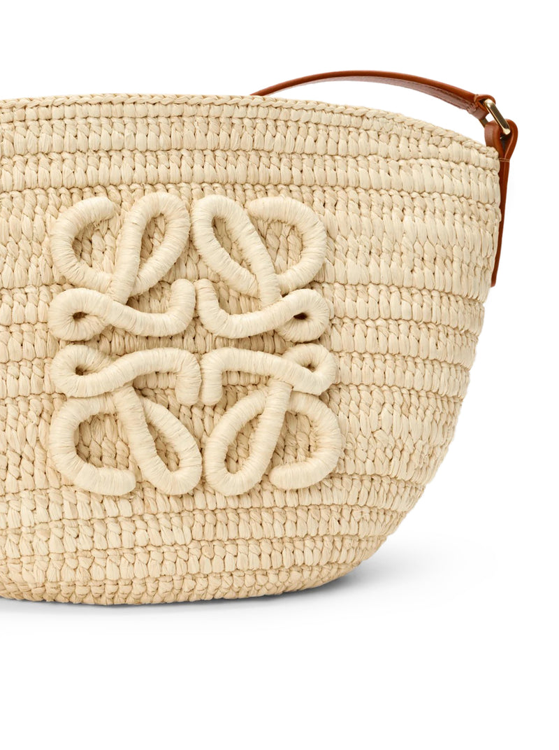 ECLIPSE CLUTCH IN RAFFIA AND CALFSKIN