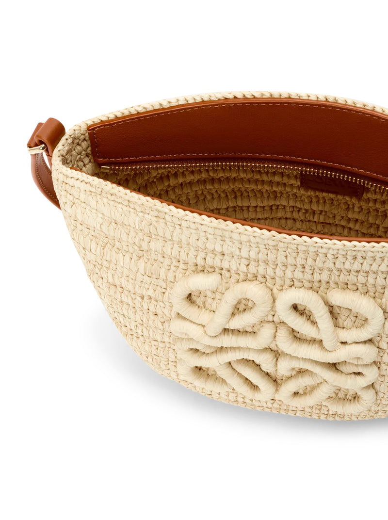 ECLIPSE CLUTCH IN RAFFIA AND CALFSKIN