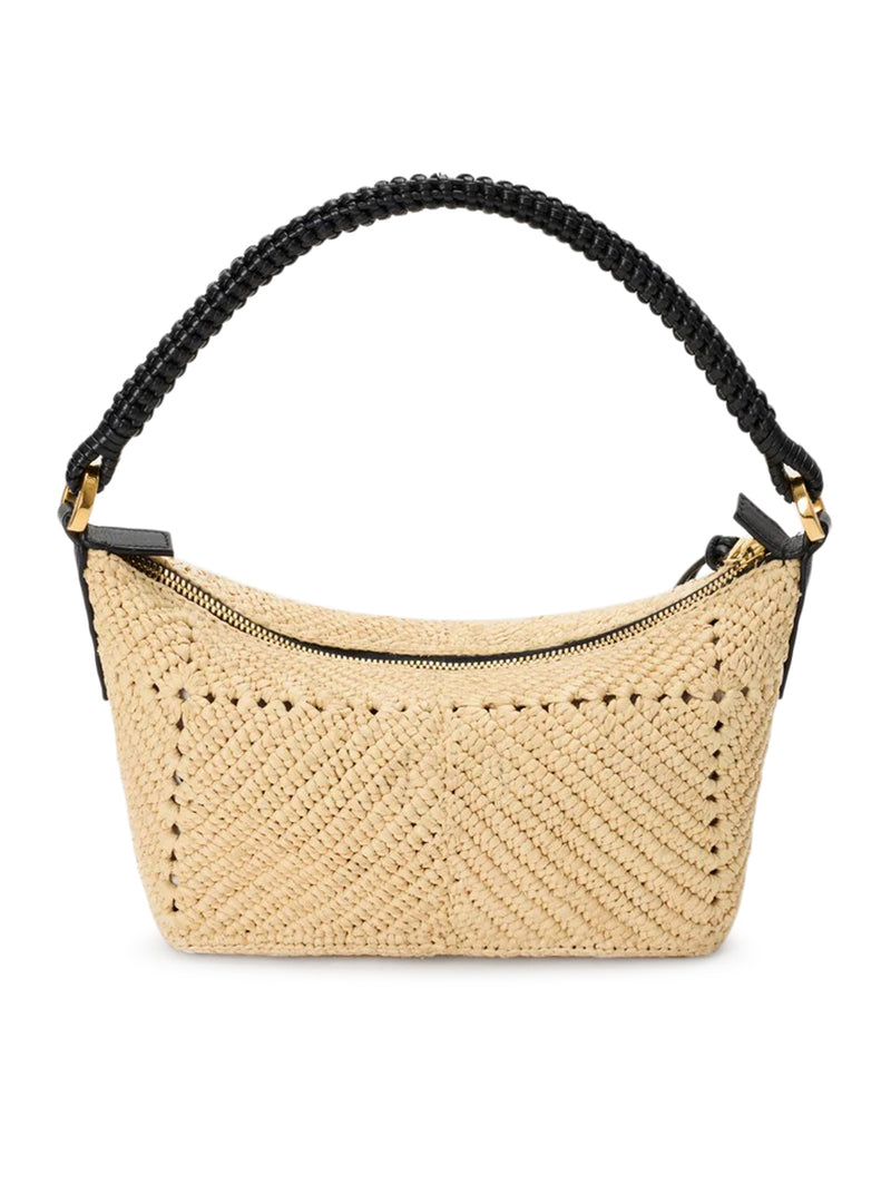 CALA MINI BAG IN CALFSKIN AND RAFFIA