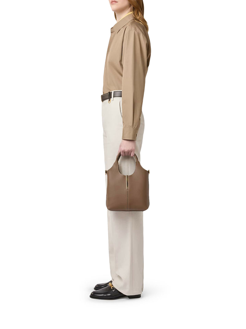 MINI LEATHER TOTE SHOPPING BAG