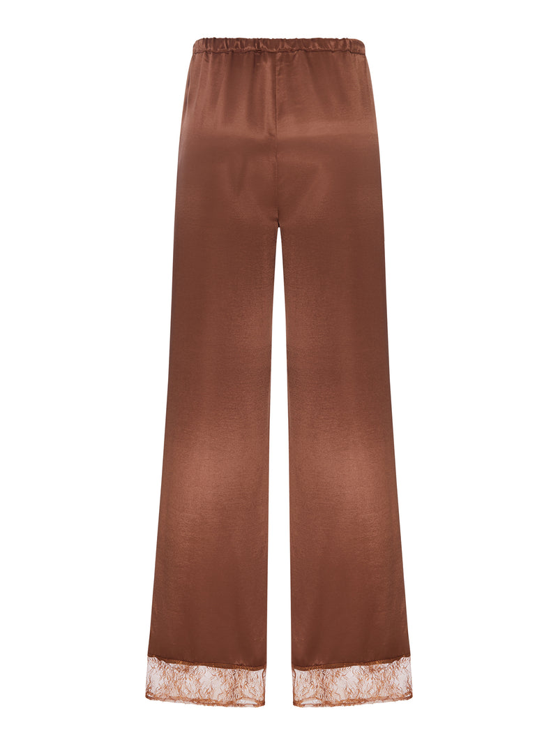 SILK PALAZZO TROUSERS WITH LACE DETAIL