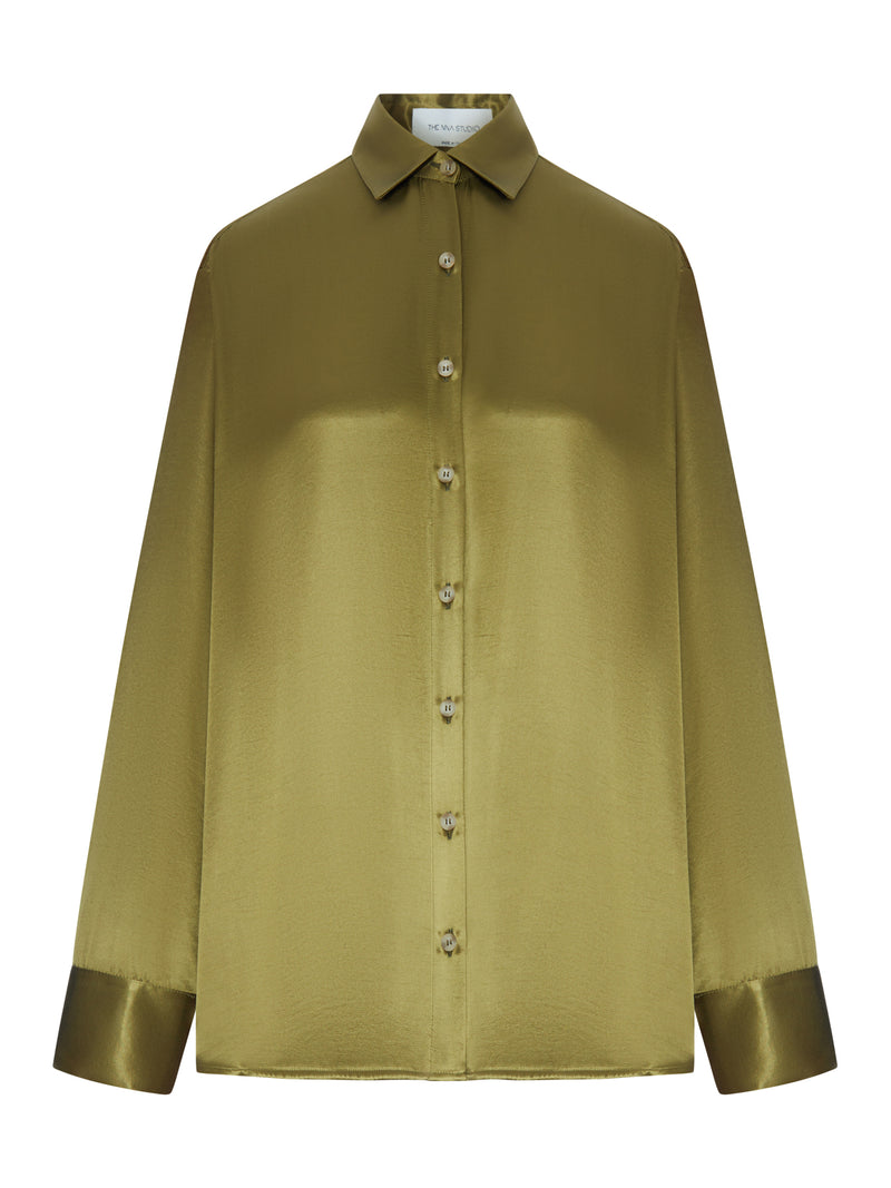OVERSIZED SILK SHIRT WITH VERTICAL BACK OPENING