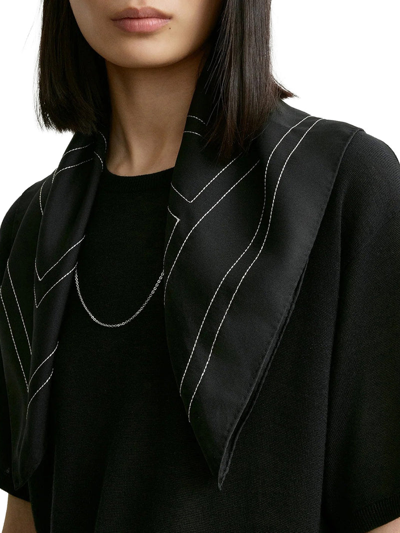 SILK SCARF WITH MONOGRAM EMBROIDERY