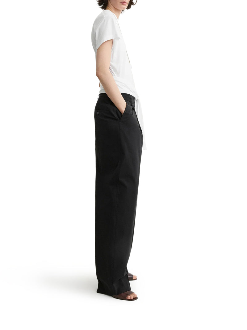SINGLE-PLEATED COTTON TROUSERS