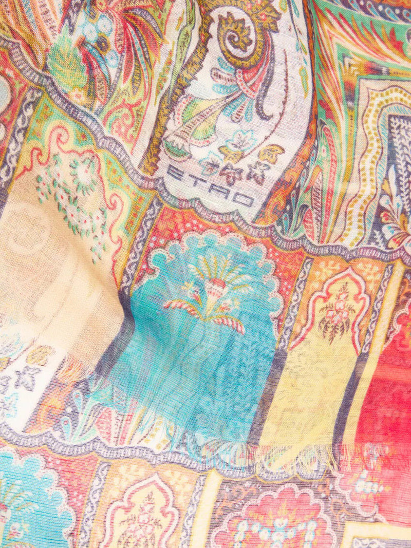 MODAL BLEND SCARF WITH PAISLEY FOLIAGE PATTERN