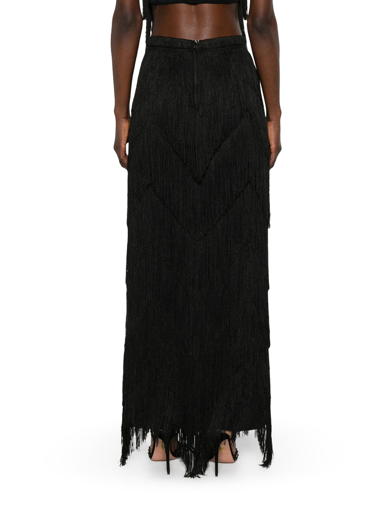 DARA LONG SKIRT WITH FRINGES