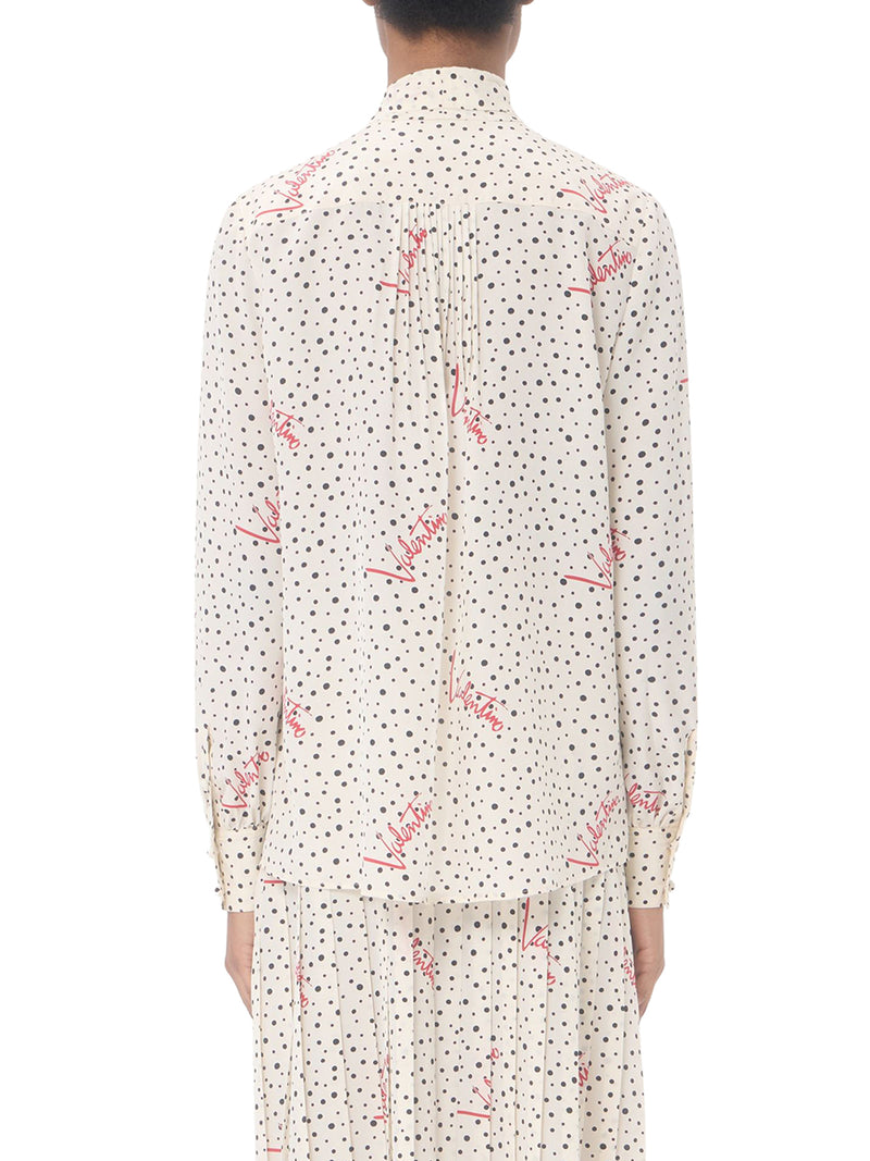 CREPE DE CHINE SHIRT WITH BUBBLES AND POLKA DOT